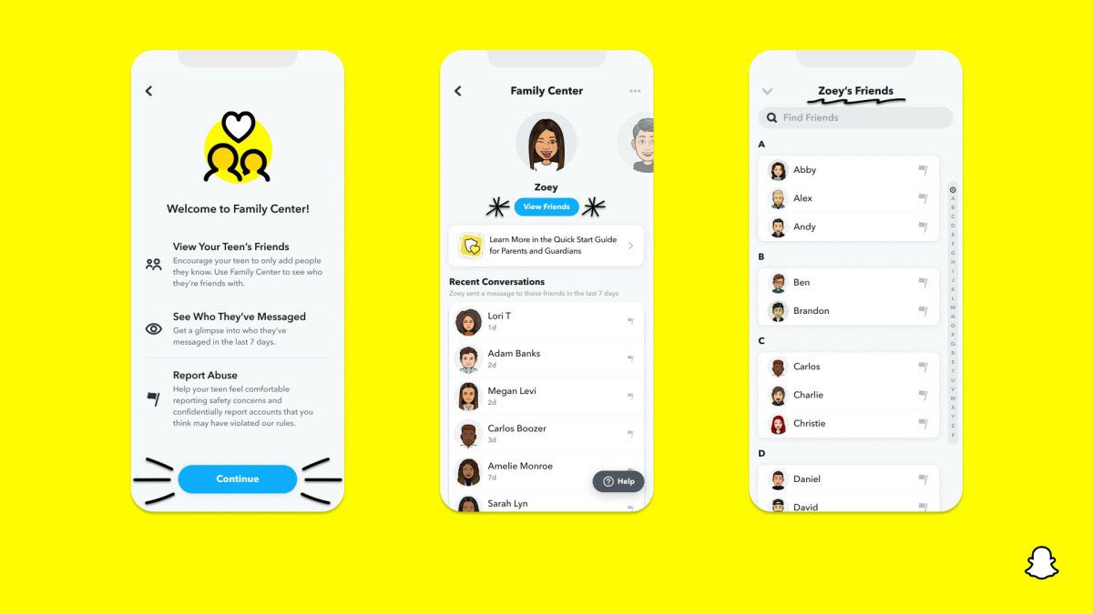 Safety and privacy have been embedded in Snapchat’s design since day one.

Our new Family Center gives parents a window into their teen’s online presence, serving as a starting point for important conversations—while protecting the privacy of messages.

youtu.be/QGWm7jRYk-g