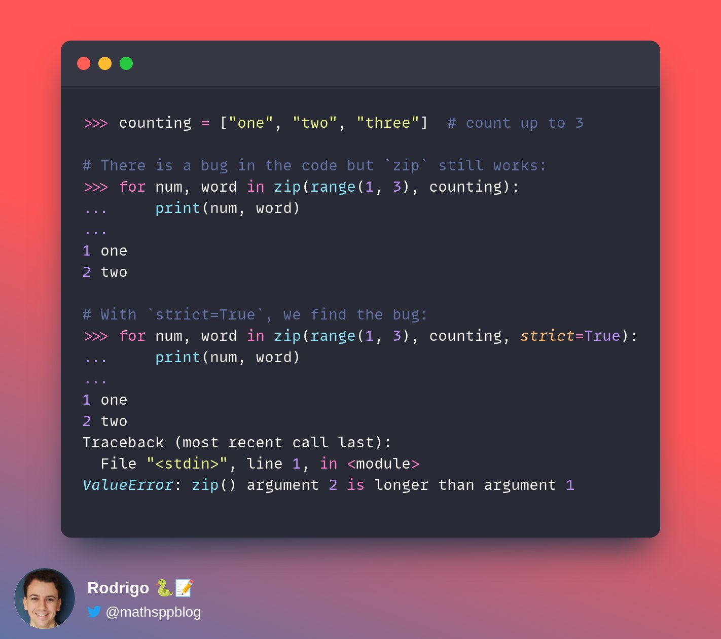 Rodrigo 🐍📝 on Twitter: "Did you know that Python 🐍 3.10 introduced the