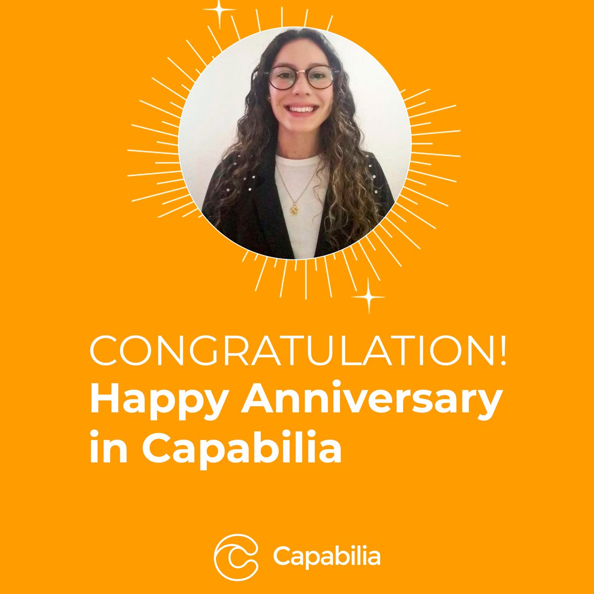 capabilia's tweet photo. Today we celebrate Macarena Moreira's anniversary in Capabilia! 
#Capabiliateam #Teamwork #Capabilia https://t.co/pDsnURc3IT