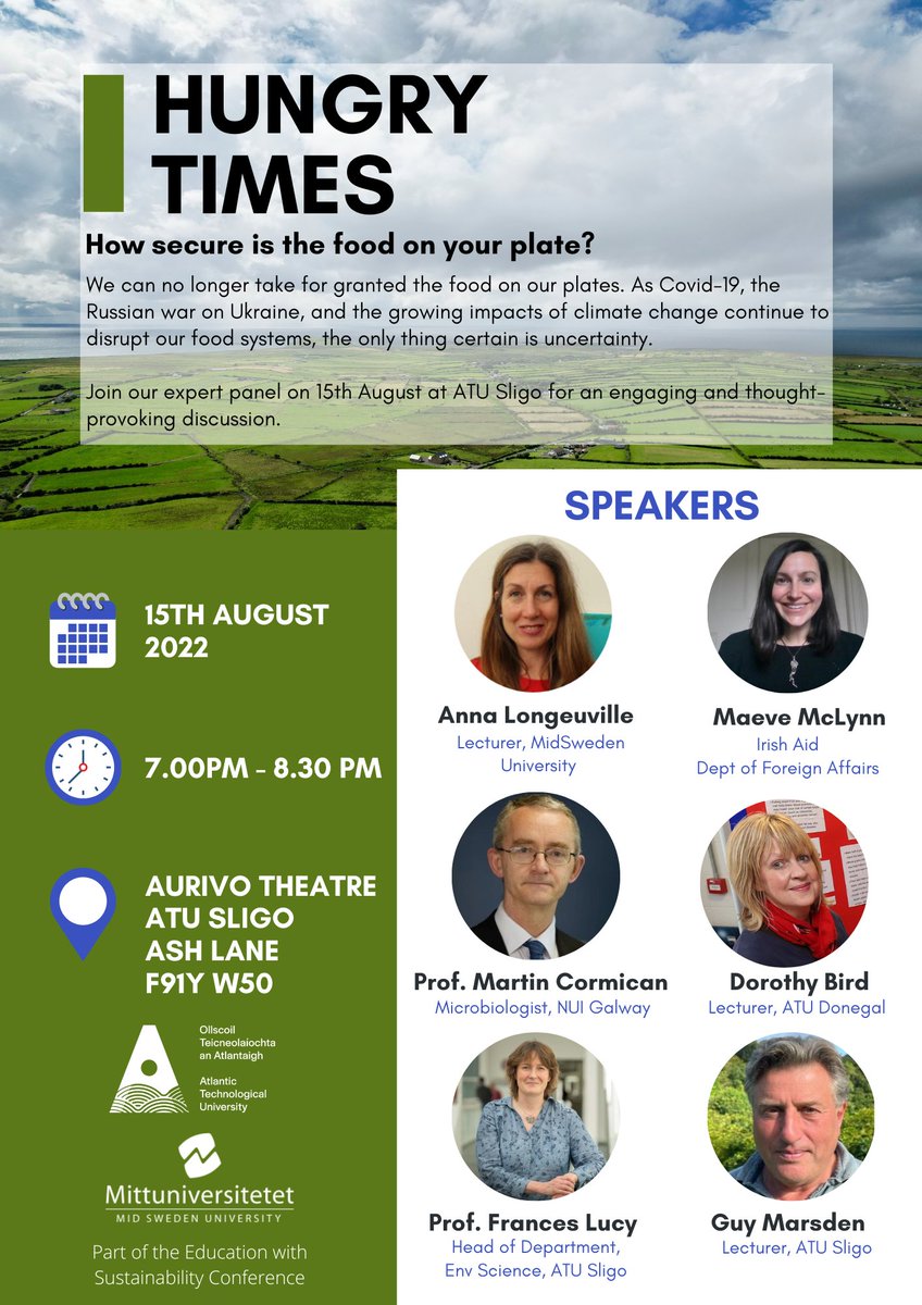 Fiona Britton (@brittonfiona) on Twitter photo Concerned about rising food prices and supply challenges?  What will our shopping baskets look like by 2050? 
Join our expert panel <a href="/atusligo_ie/">ATU Sligo</a> next Monday 15th to talk food!
This event is open to the public. Register via Eventbrite.
#EwS2022 #SustainableFutures #Hungrytimes Concerned about rising food prices and supply challenges?  What will our shopping baskets look like by 2050? 
Join our expert panel <a href="/atusligo_ie/">ATU Sligo</a> next Monday 15th to talk food!
This event is open to the public. Register via Eventbrite.
#EwS2022 #SustainableFutures #Hungrytimes
