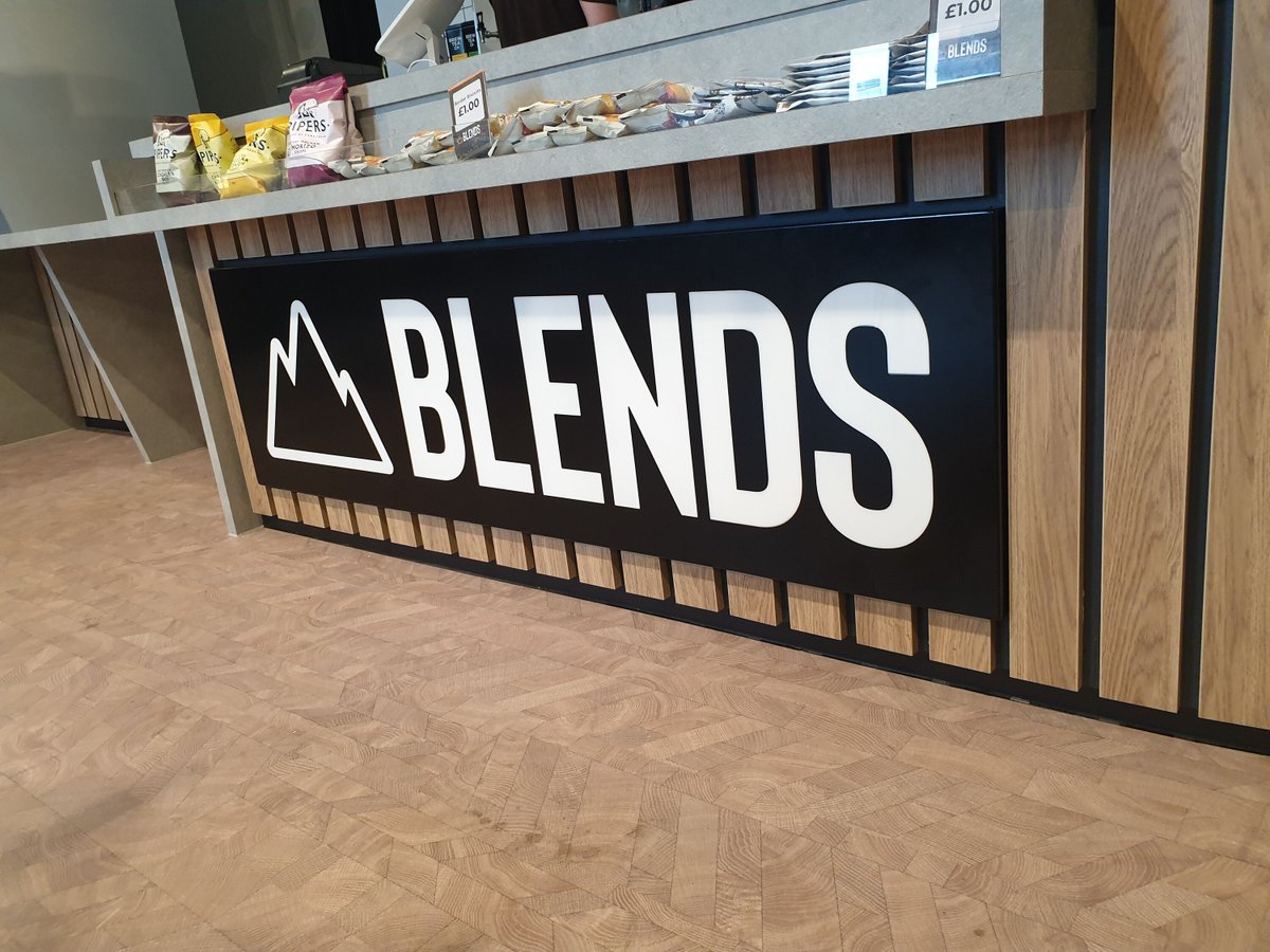 Loving the new Blends illuminated tray sign for Derby University