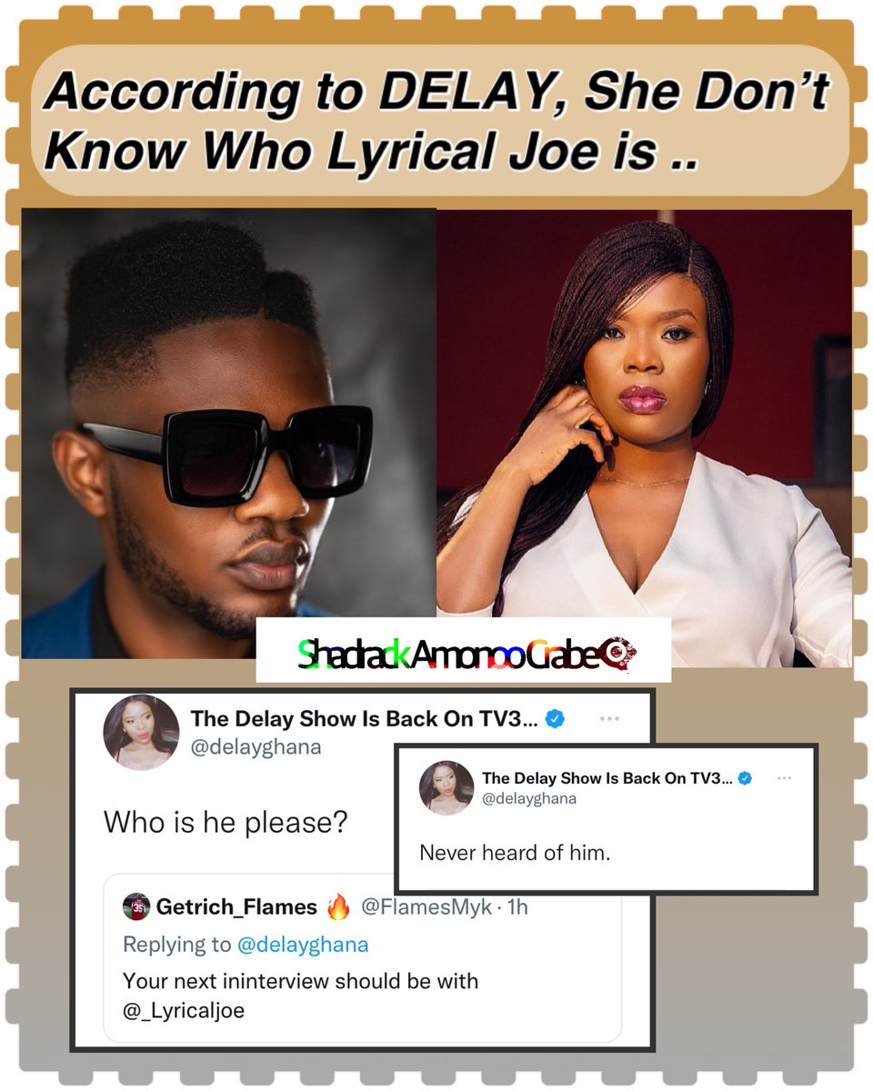 Heiii!! Delay say she don’t Know Lyrical Joe?? 😳😳
Our Current VGMA “Best Rapper” ?? 😫😫😂😂😹😹😹