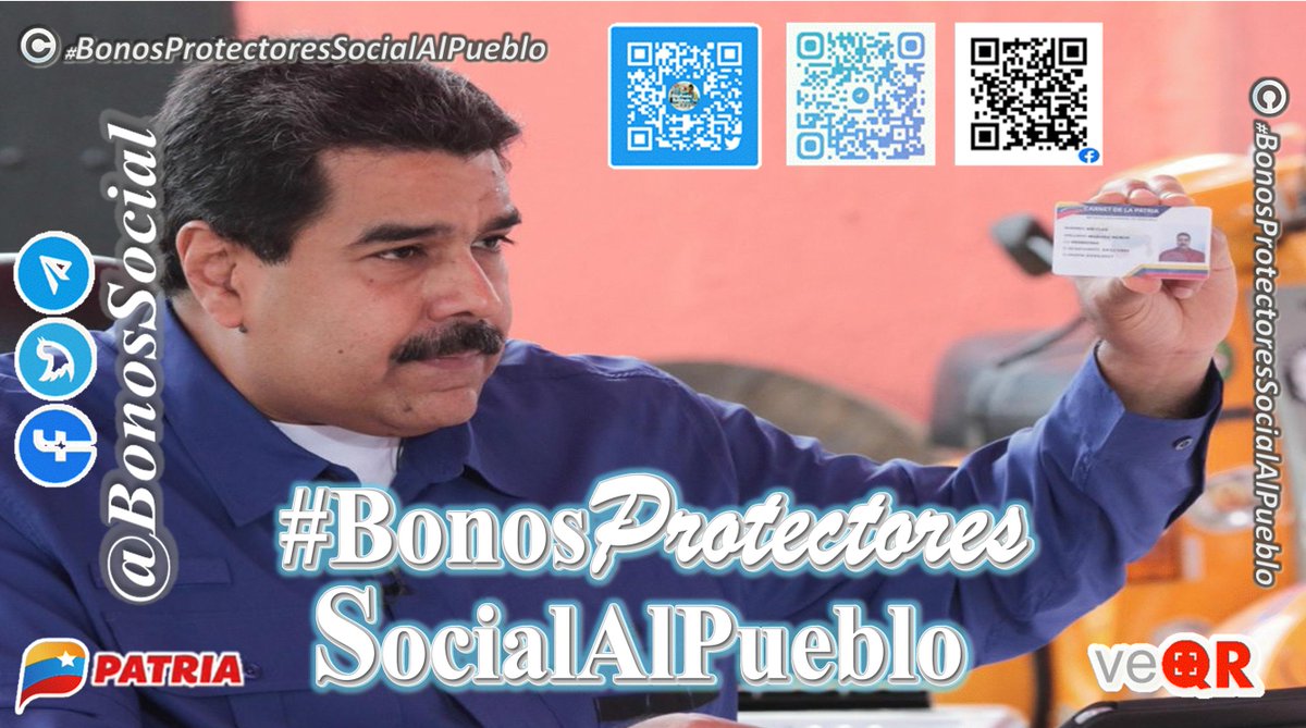 🖥️ #PENDIENTES: En las próximos días u horas a través del Sistema <a href="/CarnetDLaPatria/">Carnet de la patria</a> se estará activándose el 1er. #BonoEspecial mes (agosto 2022) para los 9 millones de carnetizados.

<a href="/BonosSocial/">Bonos Protectores Social Al Pueblo</a> 
#AlRescateDeNuestrosBienes 🏷️
#LosQueremosDeVuelta 🏷️