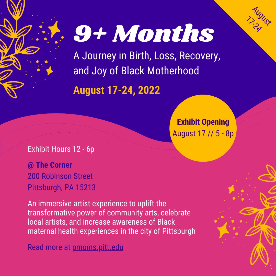 Join us for an immersive artist exhibit 🖼🎨 to highlight the experiences of Black mothers and birthing people🤱🏿🫄🏾In partnership with <a href="/HealthyStartPgh/">Healthy Start, Inc.</a> <a href="/yogamotif/">yogamotif</a> and others #BlackReproHealth #PMOMS