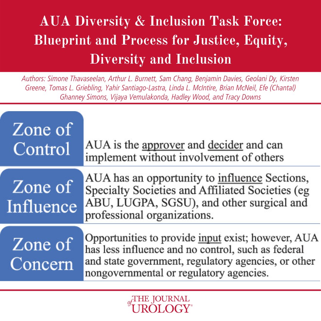"AUA Diversity &amp; Inclusion Task Force: Blueprint and Process for Justice, Equity, Diversity and Inclusion"
🔗 bit.ly/3vR8Q8V

#DEI #Urology