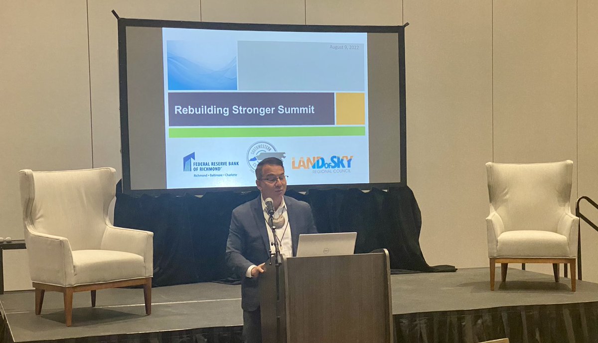 LandofSkyRC's tweet image. Eastern Band of Cherokee Indians Chief Richard Sneed opens the 2022 WNC Rebounding Stronger Summit along with @Russ_Harris74 @swc_cog. We appreciate @RichmondFed @MattEcon &amp;amp; Southwestern Commission for hosting this summit with Land of Sky Regional Council.