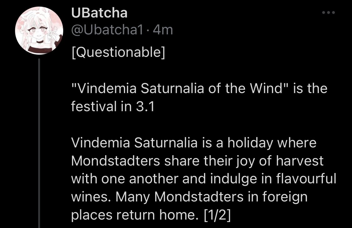 thomapics's tweet photo. WE MIGHT GET THOMA GOING BACK TO MONDSTADT IN 3.1 FOR A FESTIVAL ???? https://t.co/DB7m3rNWth