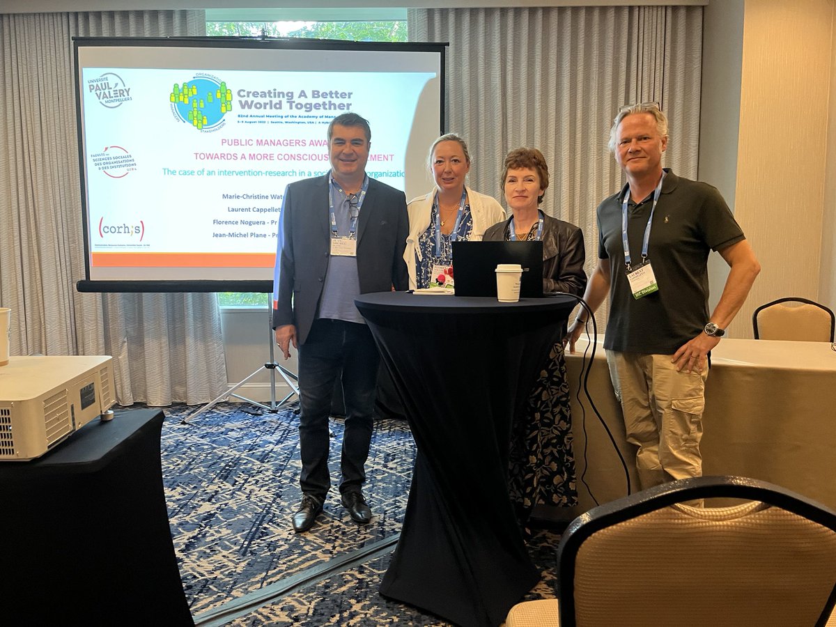 A Seattle nos recherches en management sur le conseil en organisation menées au <a href="/LeCnam/">Le Cnam</a> avec nos collègues de l’université Montpellier 3 ont été primés du Benedictine University Award par <a href="/AOMConnect/">Academy of Management</a> : « Outstanding Paper on Ethical Issues in Management Consulting ». So proud!🙏🏻