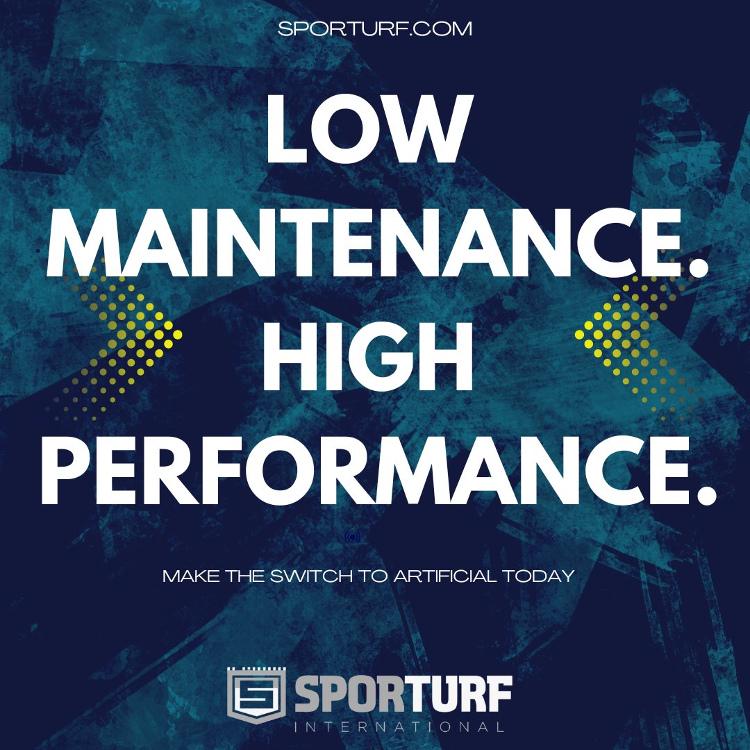 Sporturf (@sporturf_fields) on Twitter photo Low maintenance. High performance.
Contact us today!
#TheRecreationalGroup #Sporturf #Syntheticturf <a href="/SynTurfCouncil/">Synthetic Turf Council</a> @SportsBuilders Low maintenance. High performance.
Contact us today!
#TheRecreationalGroup #Sporturf #Syntheticturf <a href="/SynTurfCouncil/">Synthetic Turf Council</a> @SportsBuilders