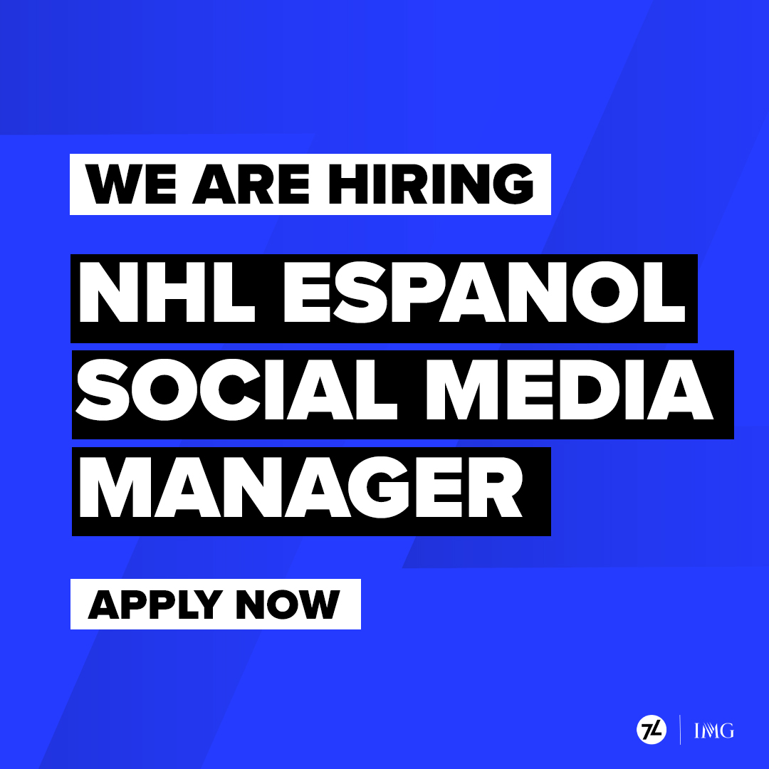 7League's tweet photo. 💡 WE ARE HIRING! 

We're looking for a Spanish-speaking Social Media Manager to help us lead the NHL's social media channels in the region! 

Apply here 👉 https://t.co/XEQPHeew3U https://t.co/D6RxqDGLIN