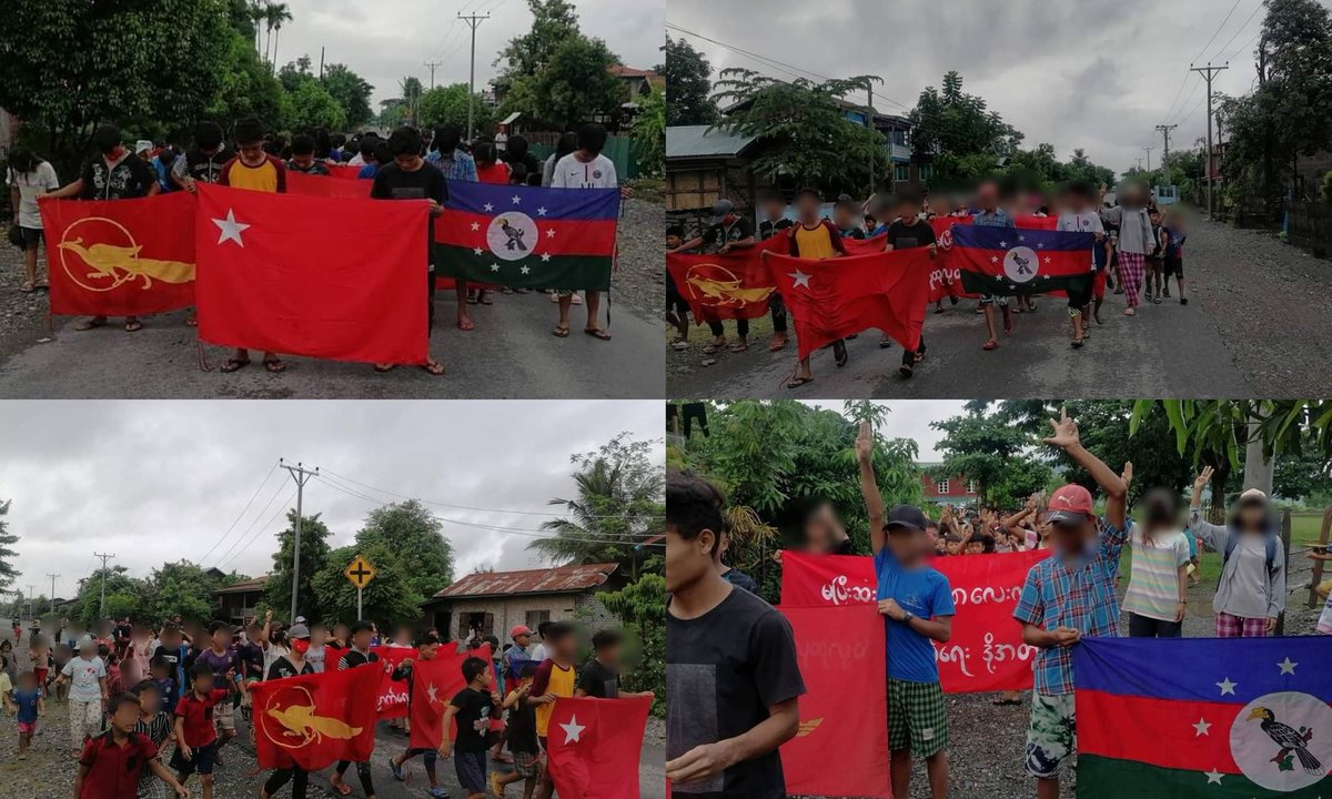 Anti-coup revolutionary strike in Sagaing's Kale township.  #2022Aug9Coup #HelpMyanmarIDPs #WhatsHappeningInMyanmar