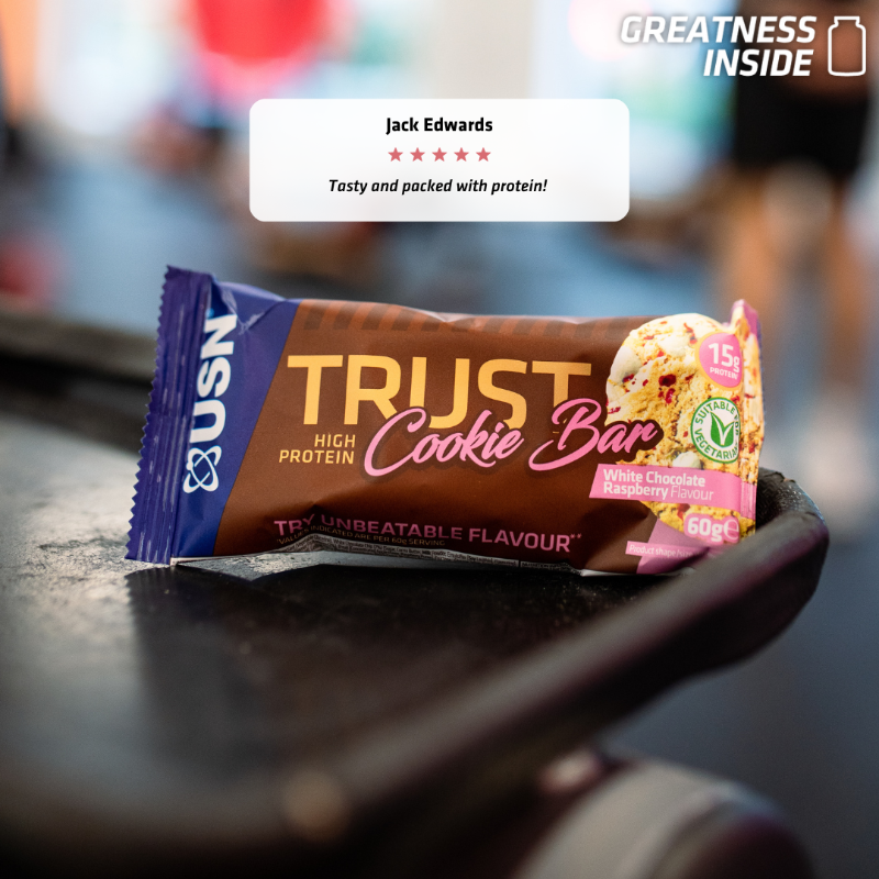 5 ⭐️ Review 'Such a good taste! These are the best protein cookies ever, taste just like a home made cookie' Have you tried our Trust Cookie Bar yet?