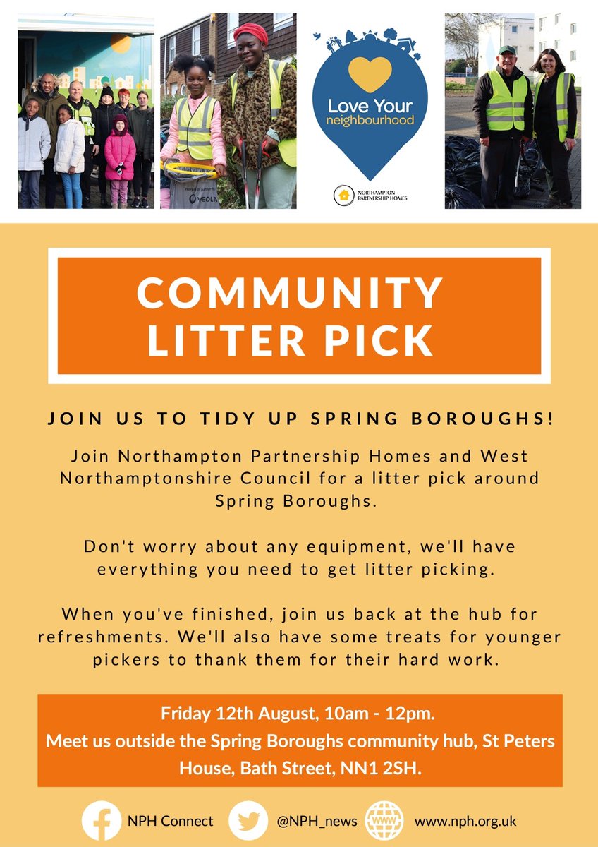 Do you care about your community and the environment?  Why don't you get involved and help clear the community of litter. Working in partnership to promote a better way of living #teampurple #nhood22 @pa_housing
