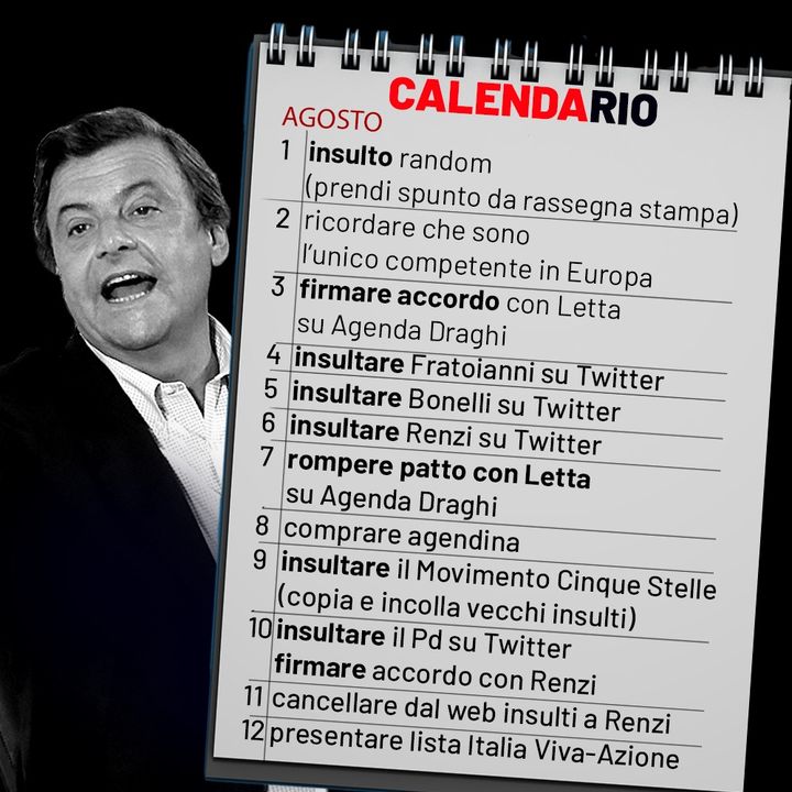 Il #CALENDArio 
#9agosto
#CalendaLetta
#Renzi
#Fratoianni
#Bonelli
#draghivattenesubito
#M5S #pd
#pdnetwork
#ItaliaViva #Azione
🥳🥳🥳🥳🥳🥳🥳
ift.tt/eFcaqO7
