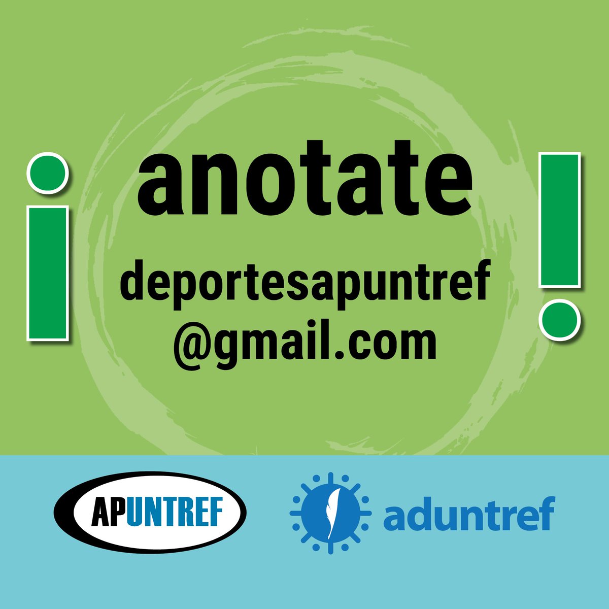 APUNTREF's tweet photo. Para participar, inscribite por mail a deportesapuntref@gmail.com, indicando nombre, apellido y disciplina en la que querés participar.
Finalizados los juegos, compartiremos un almuerzo. Avisanos si sos celíacx, vegetarianx o veganx.
Lxs esperamos.
#APUNTREF
#ADUNTREF
#Deportes https://t.co/qhtazruWia