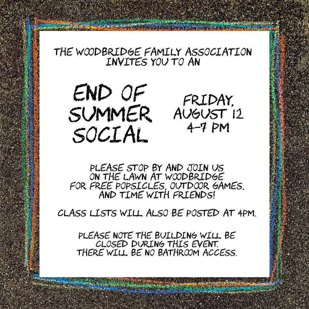 FYI, Woodbridge families!