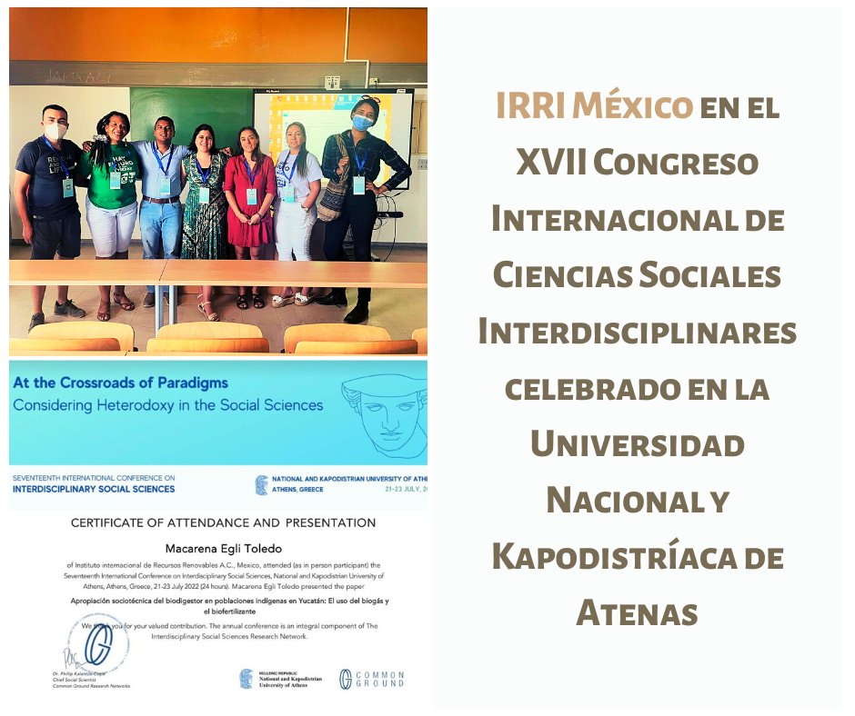 IRRI México (@irri_mexico) on Twitter photo En julio nuestra directora <a href="/EgliToledo/">Macarena Egli Toledo</a> dio a conocer el “Programa de Seguridad Energética y Alimentaria en la Península de Yucatán” a través de la ponencia “Apropiación sociotécnica del biodigestor en poblaciones indígenas en Yucatán: El uso del biogás y el biofertilizante”. En julio nuestra directora <a href="/EgliToledo/">Macarena Egli Toledo</a> dio a conocer el “Programa de Seguridad Energética y Alimentaria en la Península de Yucatán” a través de la ponencia “Apropiación sociotécnica del biodigestor en poblaciones indígenas en Yucatán: El uso del biogás y el biofertilizante”.