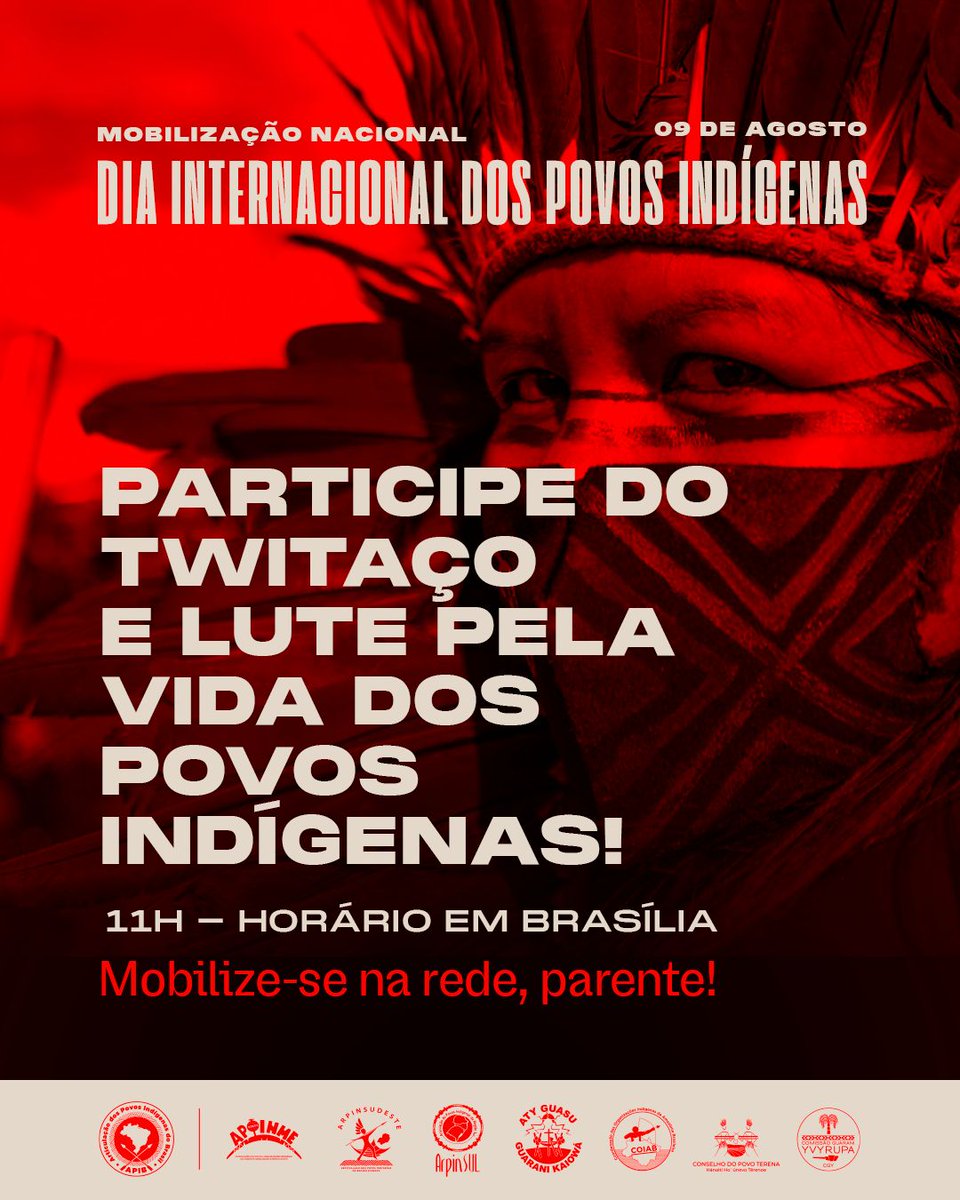 Pela demarcação das terras indígenas, contra a liberação da mineração e do arrendamento dos nossos territórios, contra a tentativa de flexibilizar o licenciamento ambiental, contra o financiamento do armamento no campo. 
#PovosIndígenas #MarcoTemporalNão #ForaXavier #LutaPelaVida