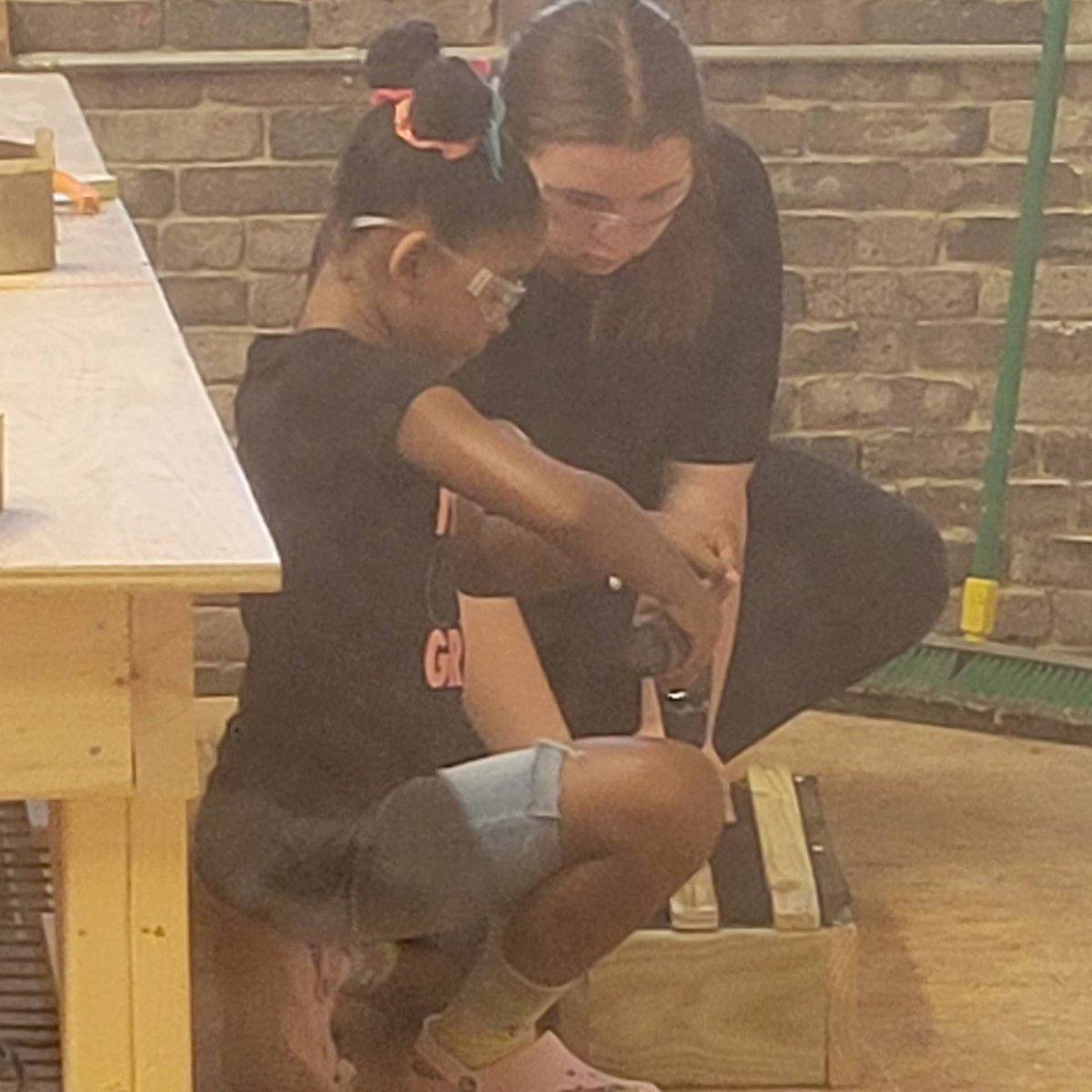 This is one of our 16 year old assistant instructors (who started building with us when she was 8 years old) teaching her very own class today!

To watch (through the window) as she empowers eight young girls to each build their own planter is priceless. 

#NEVERunderestimate