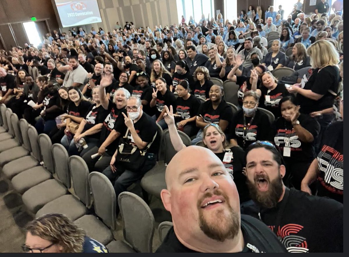 ChristieBurnsEd's tweet photo. FIS Family at BISD 2022 Convocation #BISDPride #BConnected #TeamFIS https://t.co/PPfOEHalsh