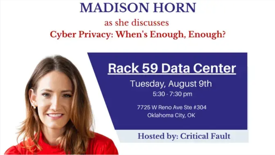 If anyone is interested in #cybersecurity, there is an event tonight at <a href="/RACK59/">RACK59 Data Center</a>.

@madisonhornok tackles cyber issues dominating the news with stories such as #ransomware, TikTok privacy issues, and the patchwork of privacy &amp; security laws.

Join us at: secure.ngpvan.com/PFBqV8XAlEqycF…