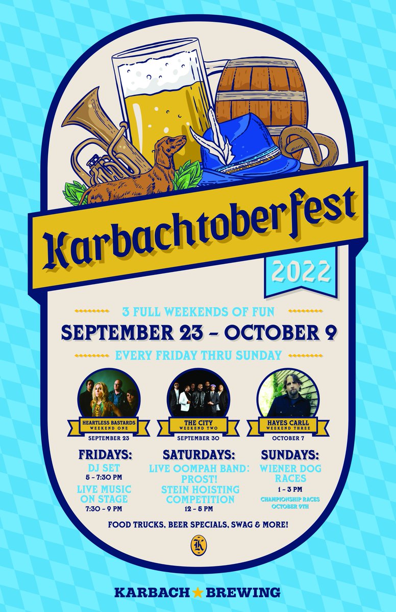 I’m looking forward to playing Karbachtoberfest at @karbachbrewing on October 7th in Houston, TX. This is a free event that you won’t want to miss.