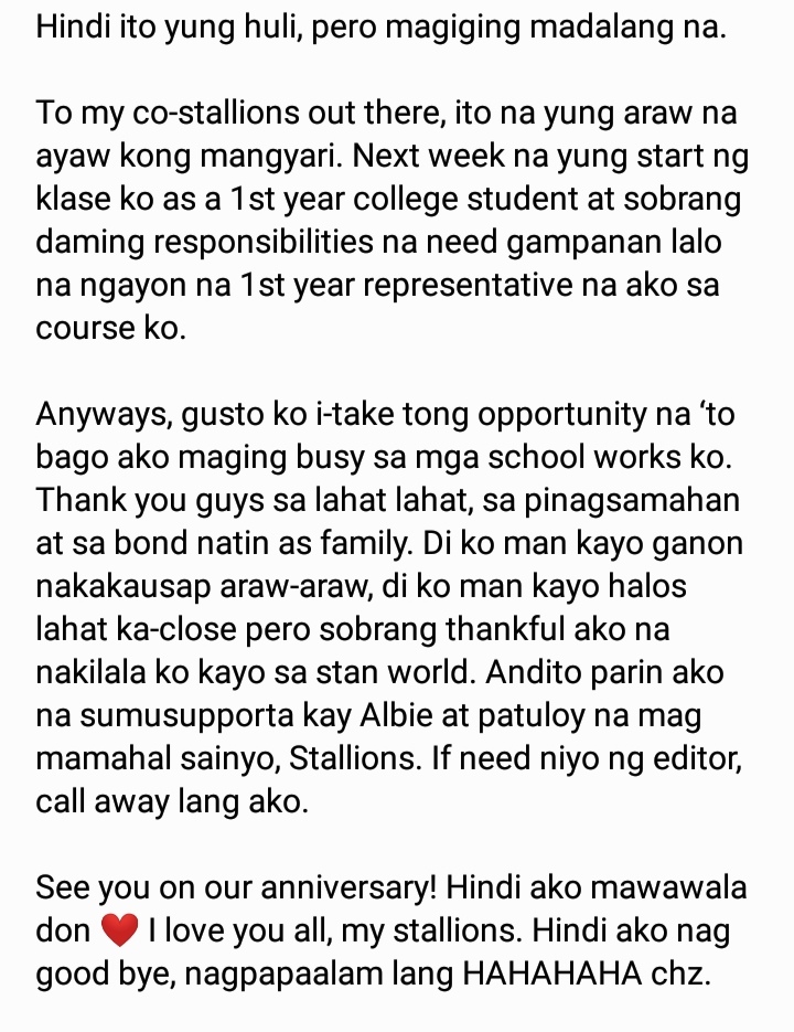 albiedef_'s tweet photo. to my co-stallions, i love you all 🫶🏻 https://t.co/xYMS5zT2lT