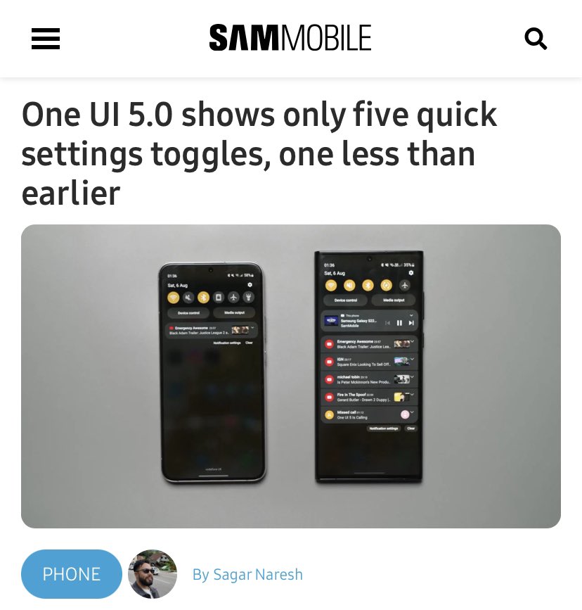sondesix's tweet photo. Okay wtf?

If this makes it into the stable One UI 5 build, I’m going to be so pissed since I use all of those six toggles almost every single day. https://t.co/NgkQrY410T