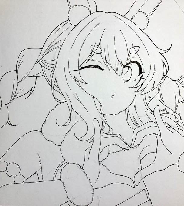 ペン入れをした。 