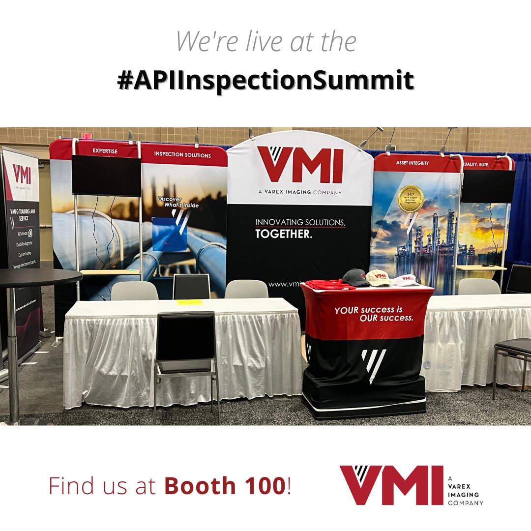 vmi_ndt's tweet photo. We are ALL set and officially ready for the #APIInspectionSummit!
Stop by and see us at Booth 100 😀
Find us on the map: https://t.co/qDNXsEB14v$
#VMINDT #VMINDTSolutions #VMIatAPI #VMILeads #OilandGas #Petroleum #Radiography #NDTTesting #PipeInspection https://t.co/xug29clGD6