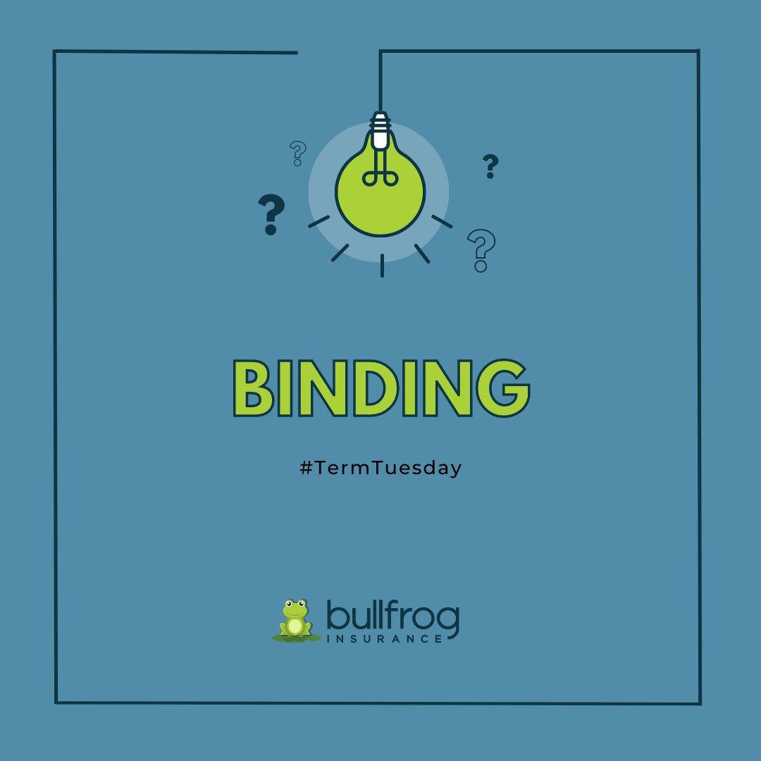 #TermTuesday: Binding is the final step after applying for an #insurance policy. After you get a quote and select your coverage, our team of experienced brokers will proceed with binding your policy and you will receive your confirmation of insurance.