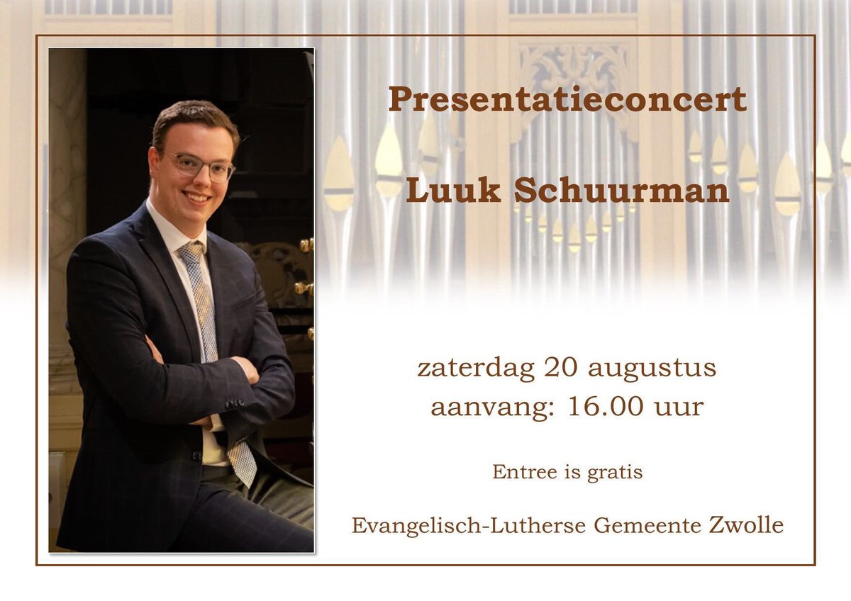 Na een fijne vakantieweek deze week weer voorbereiden voor de komende concerten!
Komende vrijdag speel ik in Nijverdal en alvast een tip voor de agenda: 20 augustus geef ik een concert op mijn nieuwe werkplek in Zwolle. 

Van harte aanbevolen! 
Meer info: luukschuurman.nl.