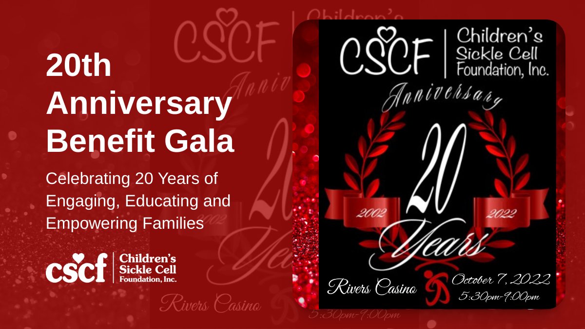 CSCFkids's tweet image. Join us at the Rivers Casino for CSCF&apos;s 20th Anniversary! - mailchi.mp/987387b6ebb5/g…
