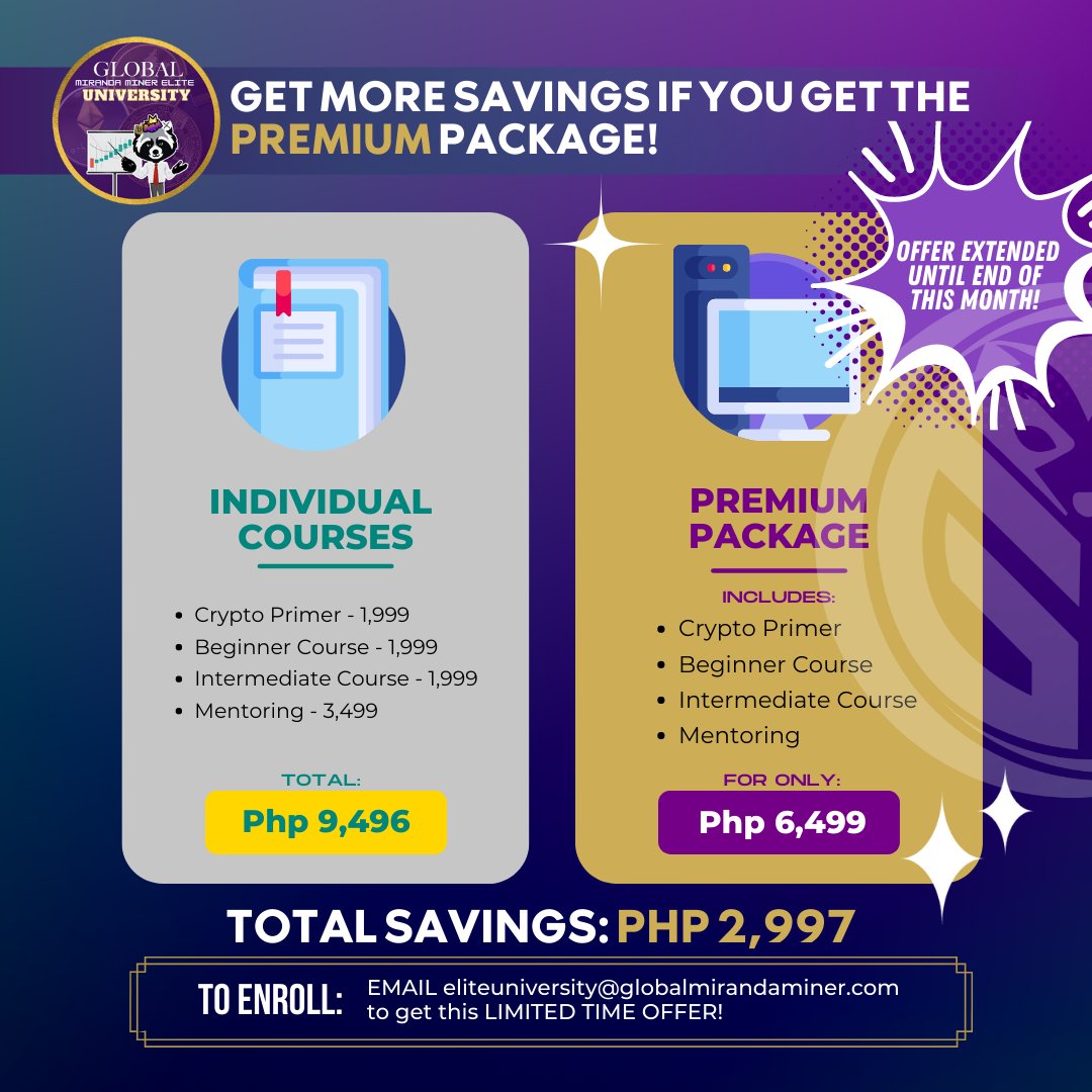 CoachMiranda's tweet photo. ❗️LAGI ka bang nafo-FOMO and wants to GET BACK ON TRACK in your trading?
✨Then this is your sign to enroll in our ELITE UNIVERSITY!
✅Save almost 3K worth when you get our ELITE or PREMIUM packages!
🎓Inquire NOW and we will assist you how.
#GMMGEliteUniversity #FEASTSystem https://t.co/pPuxEwFxgA