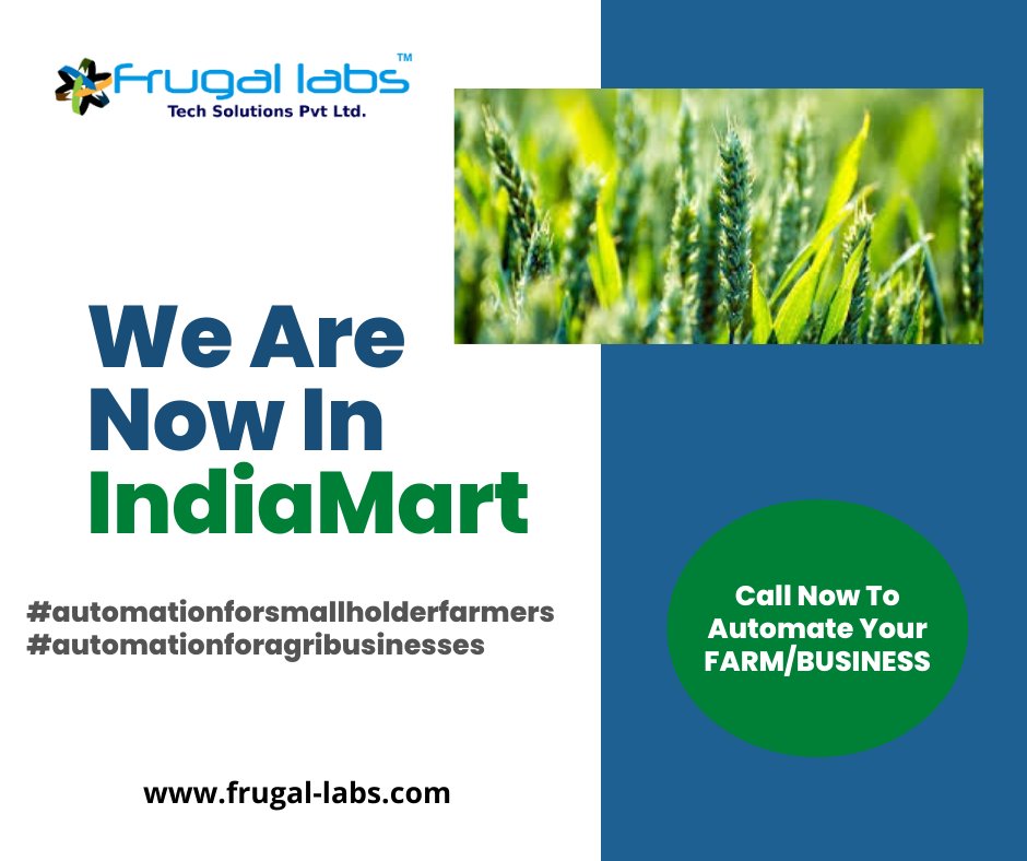 FrugalLabs's tweet image. We are now live With @IndiaMART to offer #Sensorbased #IoT #automation products for your Farm Business!!
Click on the link to know more-
indiamart.com/frugallabs-tec…
#automationsolutions #iotsolutions #sensors #automationforsmallholderfarmers #automationforfarmbusinesses #devices