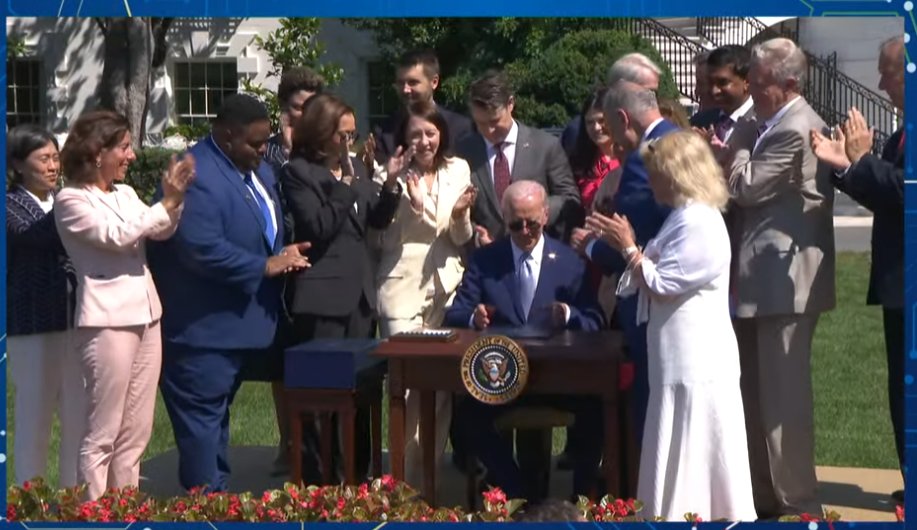 President Biden <a href="/POTUS/">President Donald J. Trump</a> today signed the CHIPs and Science Act into law. One provision adds "Community" as the 7th category of the Baldrige National Quality Award. Forward to the future! Read more here: ow.ly/97KG50KfZkw