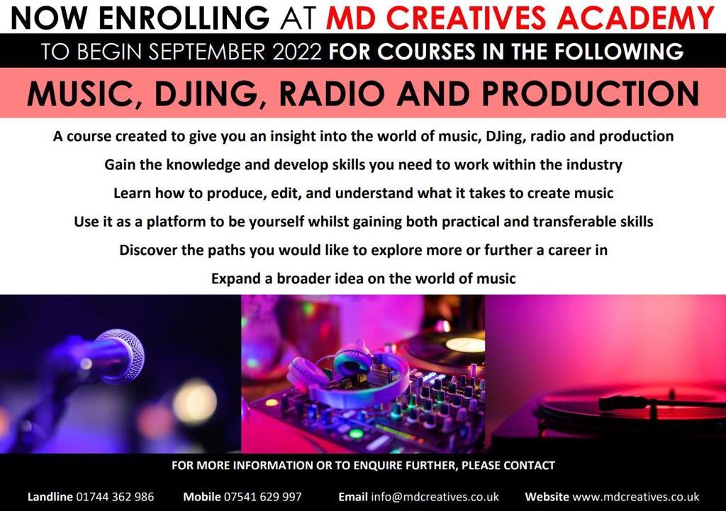 migueldoforo's tweet photo. Now enrolling @mdcreativesltd academy for September 22/23 ⭐️Courses located in St. Helens town centre. See poster for courses and details #enrollnow #september #mdcreatives #wealllearnindifferentways #wearethecreatives #mdcampus 💛🎭🎓🎤🎼⭐️ https://t.co/ozWGrZ2EE5