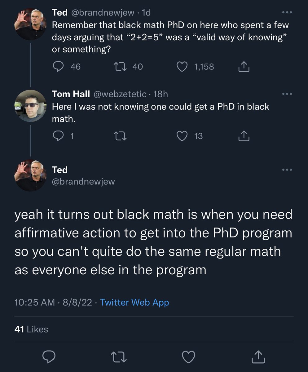 Feeling a bit bummed out by all the racism I have to deal with on this site. It feels so excessive given I mostly tweet about math and statistics not politics. So many people on here can’t see past my skin color. They make up wild statements about me and question my humanity.