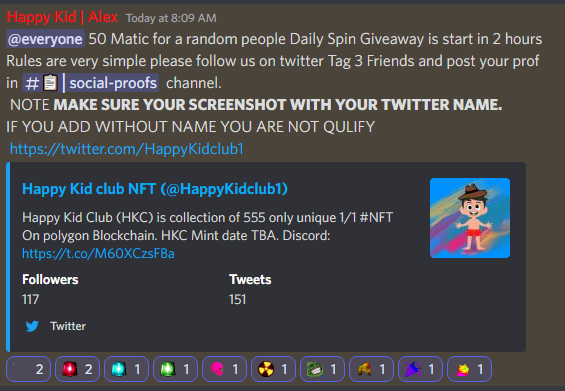 Clash_shop02's tweet photo. Hello 👋 50 #MATIC daily spin #Giveaway
is waiting for you guys 
Follow 
@HappyKidclub1
Tag 3 peoples 
Retweet 
Like 
Join discord https://t.co/Sg9NfjjeUw

 #Giveaways #NFTGiveaway #NFTs #NFTCommunity #NFTCommunity #GiveawayNFT #ContestAlert #SPiN #Giveaway #Giveaways #maticusdt https://t.co/jMvRfToSq9