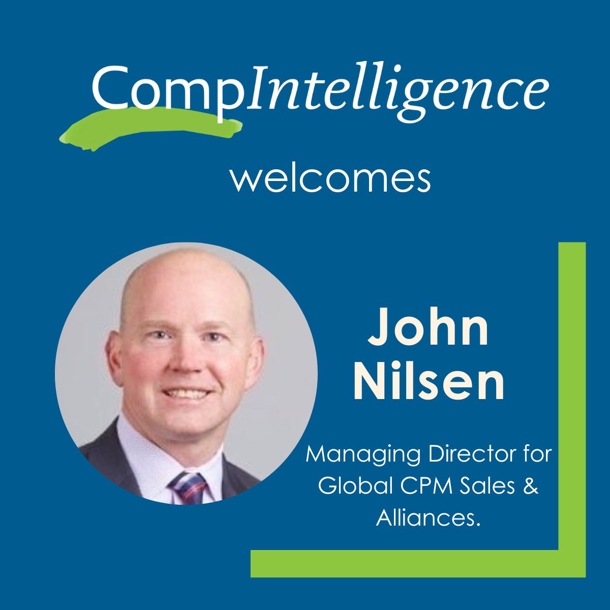 CmpIntell_CPM's tweet photo. CompIntelligence is proud to welcome John Nilsen to our team as our new Managing Director for Global CPM Sales &amp; Alliances.
John has over 20 years of experience in the Corporate Performance Management (CPM) space, Please help us all in welcoming John to our team! #CPM #Fintech https://t.co/4iLURI4RWh