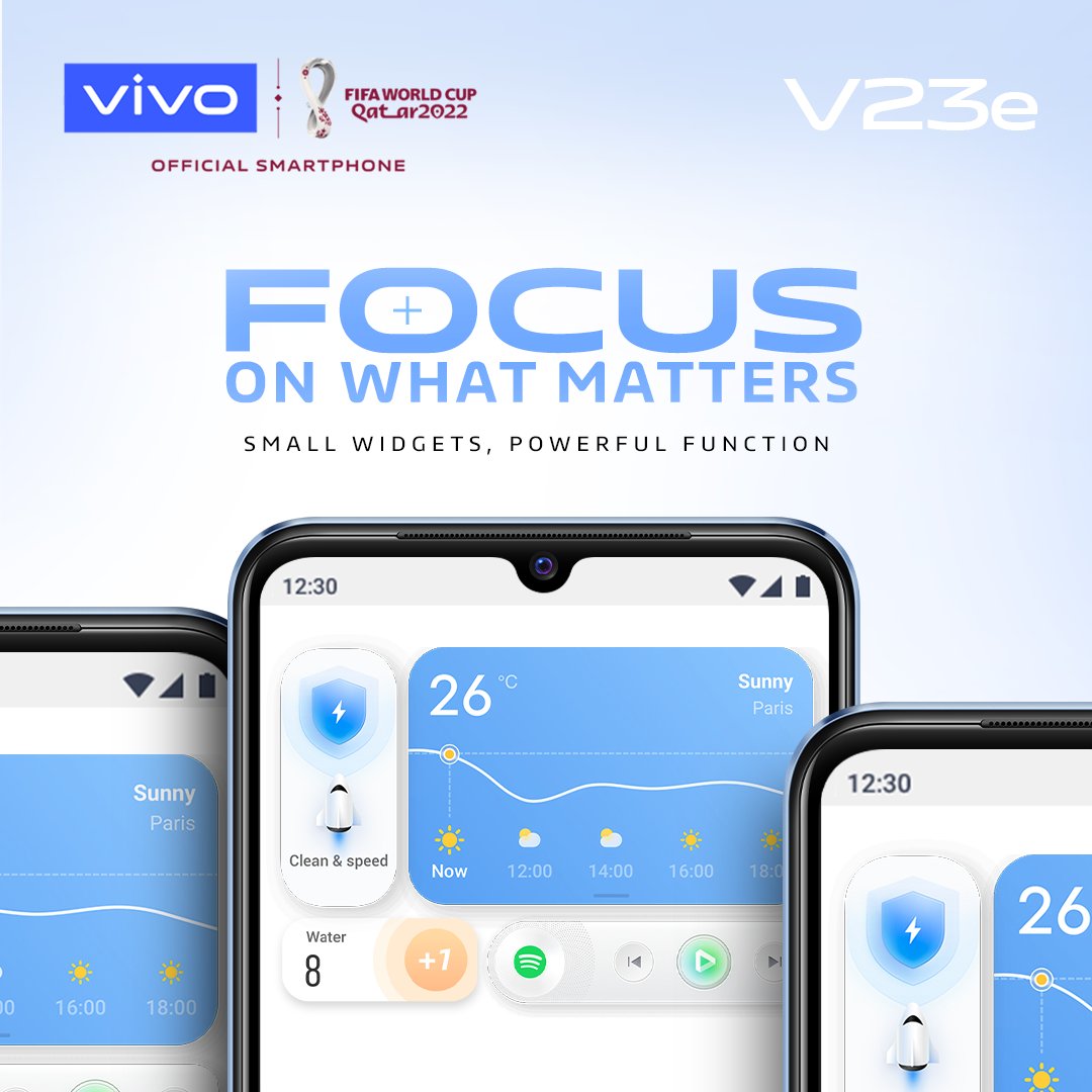vivo__Nigeria's tweet photo. Let your most important apps work for you by selecting from a wide range of widget on the #V23e, organizing them according to your needs and wants #vivoNigeria #vivoV23e #widgets https://t.co/JpkljfsLKh