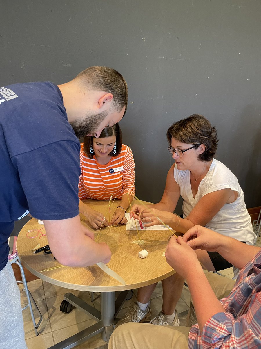 hannon_leah23's tweet photo. A team that designs together, stays together. Deep into this design challenge with MV Middle. Thanks, @ayersteach for a fun challenge! @TheMVSchool #mvmiddle #facultytournament #bettertogether #learningeachother https://t.co/O49l37x5On