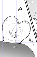 ハート型吸着モンスター、色が決まらなくてぐだぐだ 