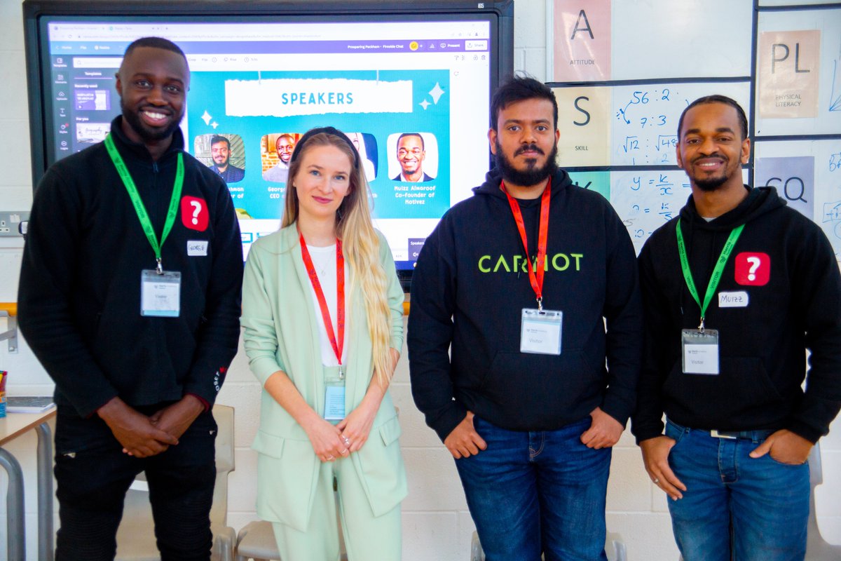 Honoured to be invited to talk about my experiences as an engineer and co-founder at the #prosperingpeckham, <a href="/PeckhamAcademy/">Harris Academy Peckham</a> 
If you are an engineer and want to inspire young students and help them find solutions, please reach out to the team at <a href="/motivez_uk/">Motivez</a> #stem #engineer