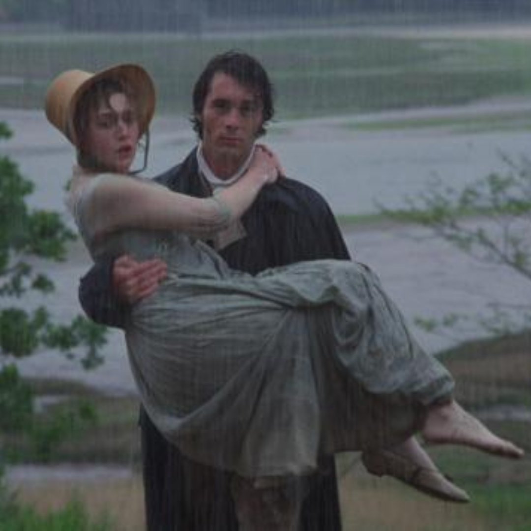 Show me something more romantic than a man carrying you in the rain... Go ahead, I'll wait. 

#EyreBuds #bookadaptations #romancereader #moviereviewpodcast #historicaldramas #perioddrama #senseandsensibility #senseandsensibility1995 #KateWinslet #AlanRickman #GregWise