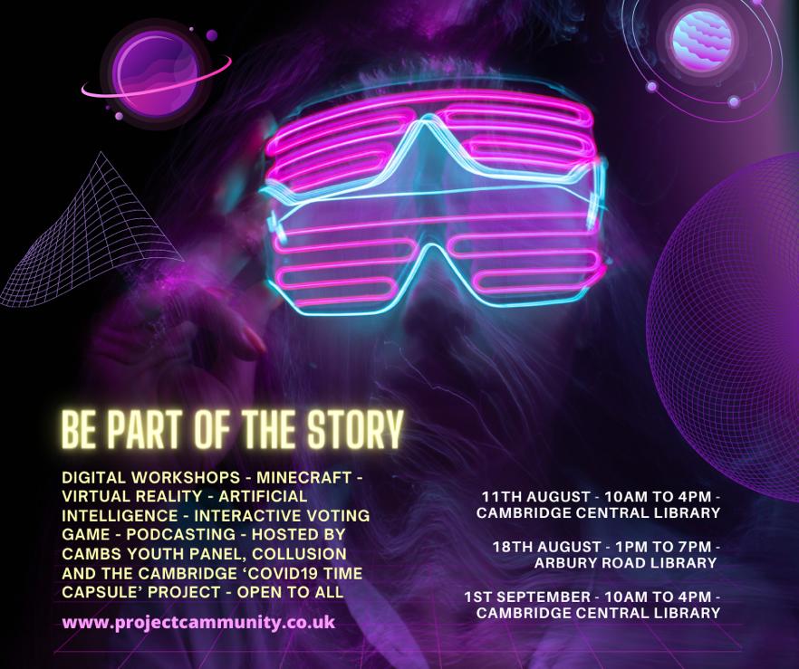 ProjectCamm's tweet image. Hey guys - help us to spread the word! We'll be holding conversations and consultation on vaccines and the COVID-19 pandemic, all day at Cambridge Central Library on Thursday 11th. VR, Podcasting, Amazon vouchers for participants, art projects - come and meet us, talk with us!