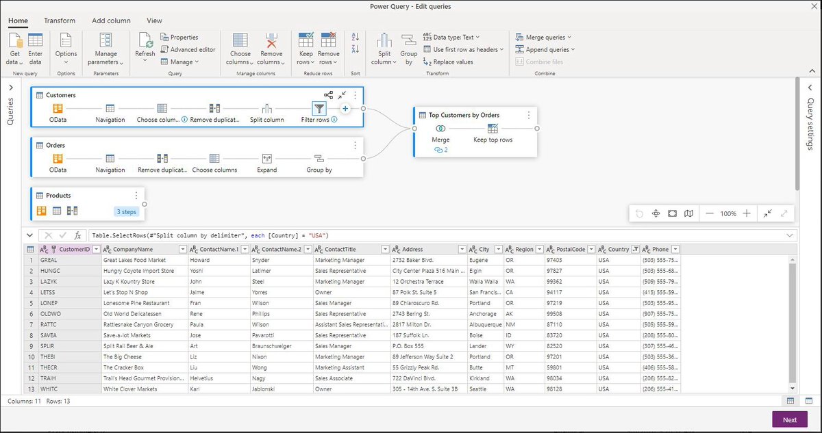 MSPowerQuery's tweet image. For today's #TransformTuesday we are making an exception. This time we are not showcasing a specific transform, but rather a feature that allows you to set transforms. What are your thoughts on the Diagram view in #PowerQuery? docs.microsoft.com/power-query/di…