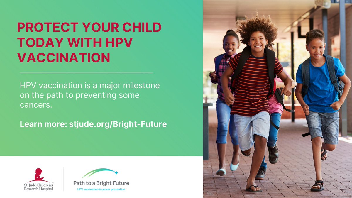 The pandemic has created challenges for families scheduling routine wellness vaccinations for their children. Now's the time to get caught up. HPV vaccination prevents 90% of HPV cancers when given starting at age 9. Learn more: stjude.org/Bright-Future #EndHPVCancers #NIAM