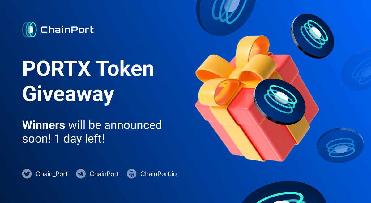 chain_port's tweet photo. ChainPort's massive giveaway for $PORTX TGE is coming to an end in 1 day! 🎯

Join our retweet #Gleam campaign now for a chance to win $1000 in PORTX tokens! 🔥

Participation is free and available until the 10th of August! 🕐

Join today👇

https://t.co/8uqLvzVTlA https://t.co/WpmCBPJzlW