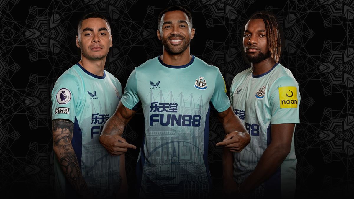 #NUFC will wear a special one-off shirt adorned with the Tyneside skyline this weekend and we’ve got one up for grabs if they beat Brighton. To enter: ➡️ Follow @fun88eng 🔁 RT this post Winner announced Saturday night 🤞